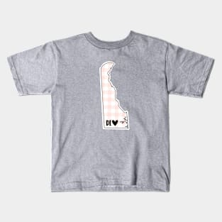 YSA States: Delaware (pink plaid) Kids T-Shirt